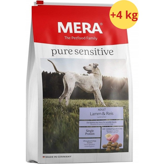 Mera Pure Sensitive Kuzulu Yetişkin Köpek Maması 12,5 + 4 kg Premium Kalite Kuzu Etli