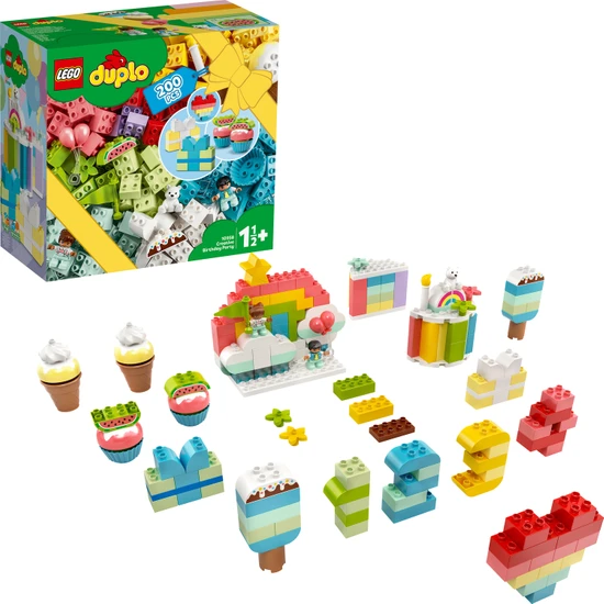 LEGO® DUPLO Classic 200 Parçalık Yaratıcı Parçalar Kutusu (10958) - Doğum Günü Partisi Temalı Çocuk Oyuncak Yapım Seti