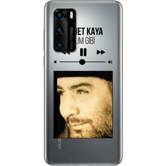 Spoyi Ahmet Kaya Mp3 Tasarımlı Süper Şeffaf Silikon Telefon Kılıfı Huawei P40