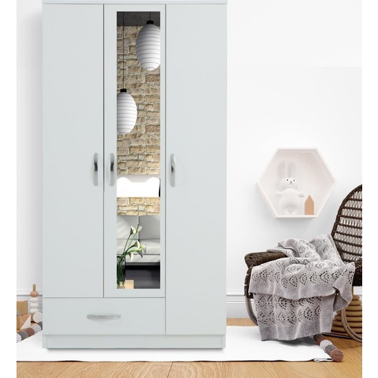 Chic Life Meissa Aynalı 3 Kapılı Tek Çekmeceli Gardrop Fiyatı