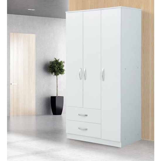 Chic Life Meissa 3 Kapılı 2 Çekmeceli Gardrop Beyaz Fiyatı