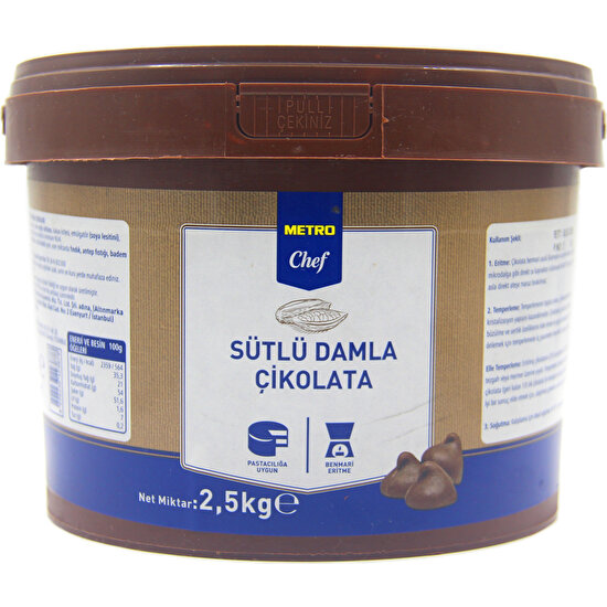 Metro Chef Sütlü Damla Çikolata 2,5 kg