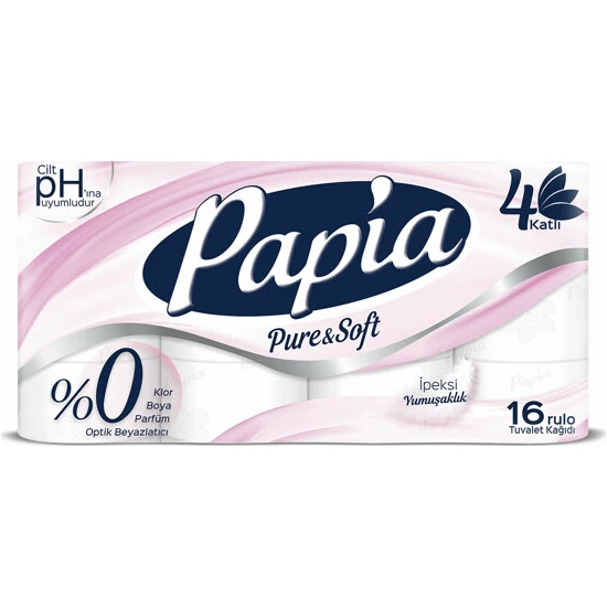 Papia Pure & Soft Tuvalet Kağıdı 48 Rulo (3X16)