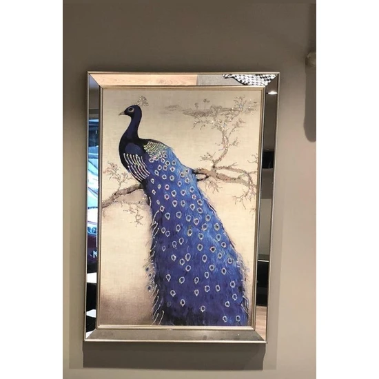 Decobulvar Kabartma Tavus Kuşu Ayna Çerçeveli Tablo-02