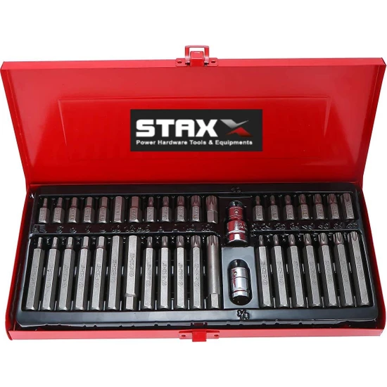 Staxx Power Cr-V Germany Pro 40 Parça Çok Fonksiyonlu Krom Bits Tutucu Soket Adaptör ve Tornavida Seti
