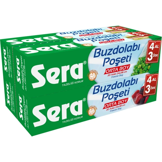 Sera Buzdolabı Poşeti 4 Al 3 Öde Orta Boy