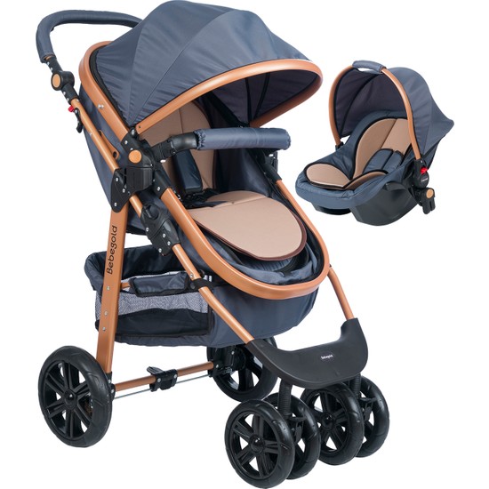 Bebegold 620 Hamilton Travel Sistem Bebek Arabası Gold Gri