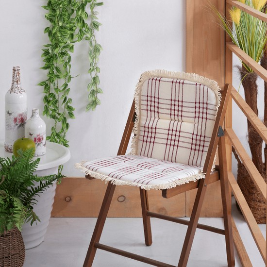 Tekstil Sepeti Kırmızı Arkalıklı Sandalye Minderi Fiyatı