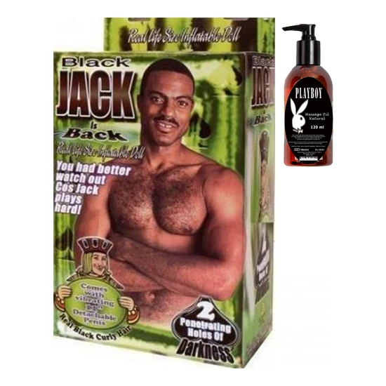 Nmc Black Jack Titreşimli Realistik Penisli Şişme Erkek Manken ve Playboy Masaj Yağı