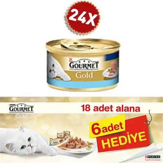 Gourmet Gold Ton Balıklı Yetişkin Kıyılmış Kedi Konserve 85 gr 24 Adet