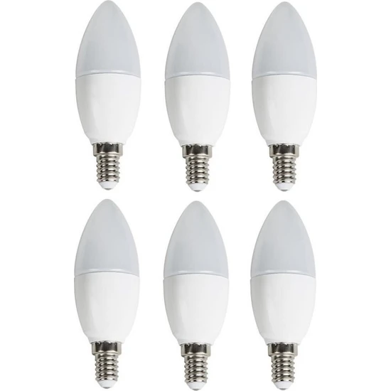 Cata 6 'li Cata CT-4083 Mum Ledli Buji LED Ampul-Ince E14 Duy-Avize Ampülü-Beyaz Işık 6400K