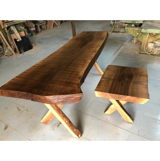 Bintaş Mobilya Ceviz Ağacı Tek Parça Kütük Ofis Masası Fiyatı