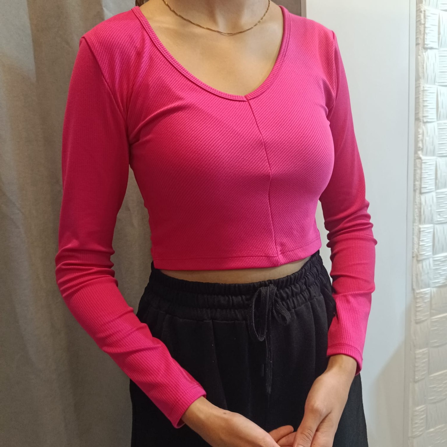 Çtn V Yaka Scuba Fitilli Trend Body görsel 3