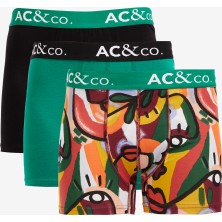 AC&Co / Altınyıldız Classics Erkek Siyah Pamuklu Esnek 3'lü Boxer Paketi