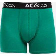 AC&Co / Altınyıldız Classics Erkek Siyah-Yeşil Desenli Pamuklu Esnek 3'lü Boxer Paketi