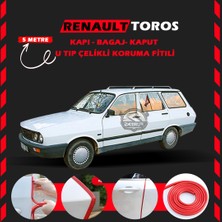 Fruens Renault Toros Oto Araç Kapı Koruma Fitili 5metre Parlak Kırmızı Renk