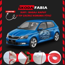 Fruens Skoda Fabia Oto Araç Kapı Koruma Fitili 5metre Parlak Kırmızı Renk