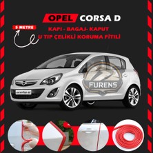 Fruens Opel Corsa D Oto Araç Kapı Koruma Fitili 5metre Parlak Kırmızı Renk