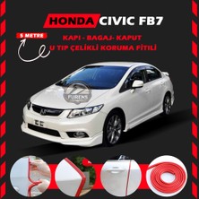 Fruens Honda Civic Fb7 Oto Araç Kapı Koruma Fitili 5metre Parlak Kırmızı Renk