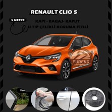 Fruens Renault Clio 5 Oto Araç Kapı Koruma Fitili 5metre Parlak Siyah Renk