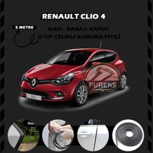 Fruens Renault Clio 4 Oto Araç Kapı Koruma Fitili 5metre Parlak Siyah Renk