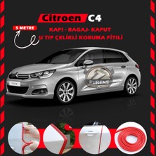 Fruens Citroen C4 Oto Araç Kapı Koruma Fitili 5metre Parlak Kırmızı Renk