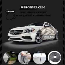Fruens Mercedes C200 Oto Araç Kapı Koruma Fitili 5metre Parlak Siyah Renk