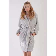 Vienetta Kadın Welwelsoft Kapsonlu Uzun Kol Kısa Sabahlık