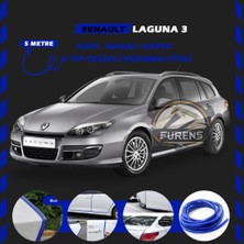Fruens Renault Laguna 3 Oto Araç Kapı Koruma Fitili 5metre Parlak Mavi Renk
