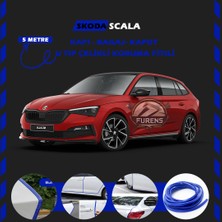 Fruens Skoda Scala Oto Araç Kapı Koruma Fitili 5metre Parlak Mavi Renk