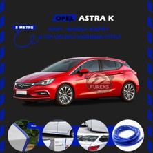 Fruens Opel Astra K Oto Araç Kapı Koruma Fitili 5metre Parlak Mavi Renk