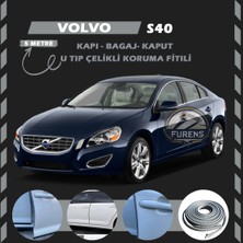 Fruens Volvo S40 Oto Araç Kapı Koruma Fitili 5metre Parlak Gri Renk