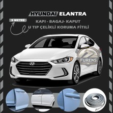 Fruens Hyundai Elantra Oto Araç Kapı Koruma Fitili 5metre Parlak Gri Renk