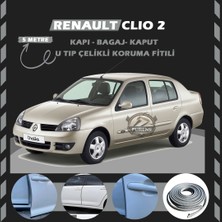 Fruens Renault Clio 2 Oto Araç Kapı Koruma Fitili 5metre Parlak Gri Renk