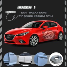 Fruens Mazda 3 Oto Araç Kapı Koruma Fitili 5metre Parlak Gri Renk