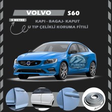 Fruens Volvo S60 Oto Araç Kapı Koruma Fitili 5metre Parlak Gri Renk