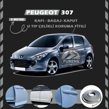 Fruens Peugeot 307 Oto Araç Kapı Koruma Fitili 5metre Parlak Gri Renk