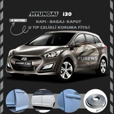 Fruens Hyundai I30 Oto Araç Kapı Koruma Fitili 5metre Parlak Gri Renk