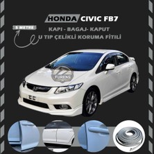 Fruens Honda Civic Fb7 Oto Araç Kapı Koruma Fitili 5metre Parlak Gri Renk