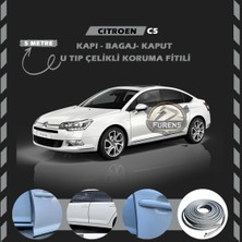 Fruens Citroen C5 Oto Araç Kapı Koruma Fitili 5metre Parlak Gri Renk