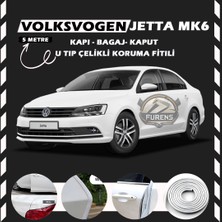 Fruens Volksvogen Jetta Mk6 Oto Araç Kapı Koruma Fitili 5metre Parlak Beyaz Renk