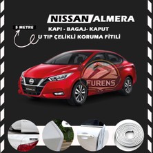 Fruens Nissan Almera Oto Araç Kapı Koruma Fitili 5metre Parlak Beyaz Renk