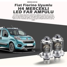 H4 Mercek LED Xenon- Fiat Fiorino Uzun-Kısa Çift Renk