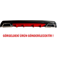 Fruens Toyota Corolla 2007-2012 Difüzör Arka Tampon Eki 2 Egzoz Çıkışlı Kırmızı Lüx Tip