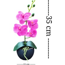 Cennet Home Islak Fuşya Mini Orkide Hediyelik Yapay Çiçek