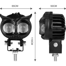 Üniversal 2,5 Inç Amber-Beyaz Baykuş Sis Farı Araç Motosiklet Ofroad Uyumlu 2 Adet
