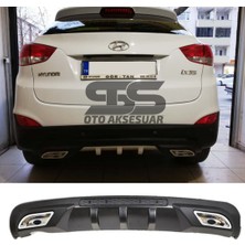 Fruens Hyundai IX35 Difüzör Arka Tampon Eki 2 Egzoz Çıkışlı Siyah