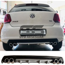 Fruens Volkswagen Polo Mk5 Difüzör Arka Tampon Eki 4 Egzoz Çıkışlı Gri Lüx Tip