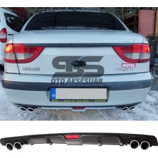 Fruens Renault Megane 1 Difüzör Arka Tampon Eki 4 Egzoz Çıkışlı Siyah