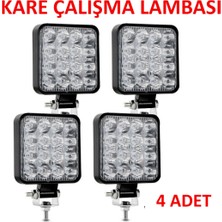 4 Adet 11X11 16 LED Kare Off Road Traktör Tir Kamyon Sis Fari Sis Lambasi Çalisma Lambasi Projektör